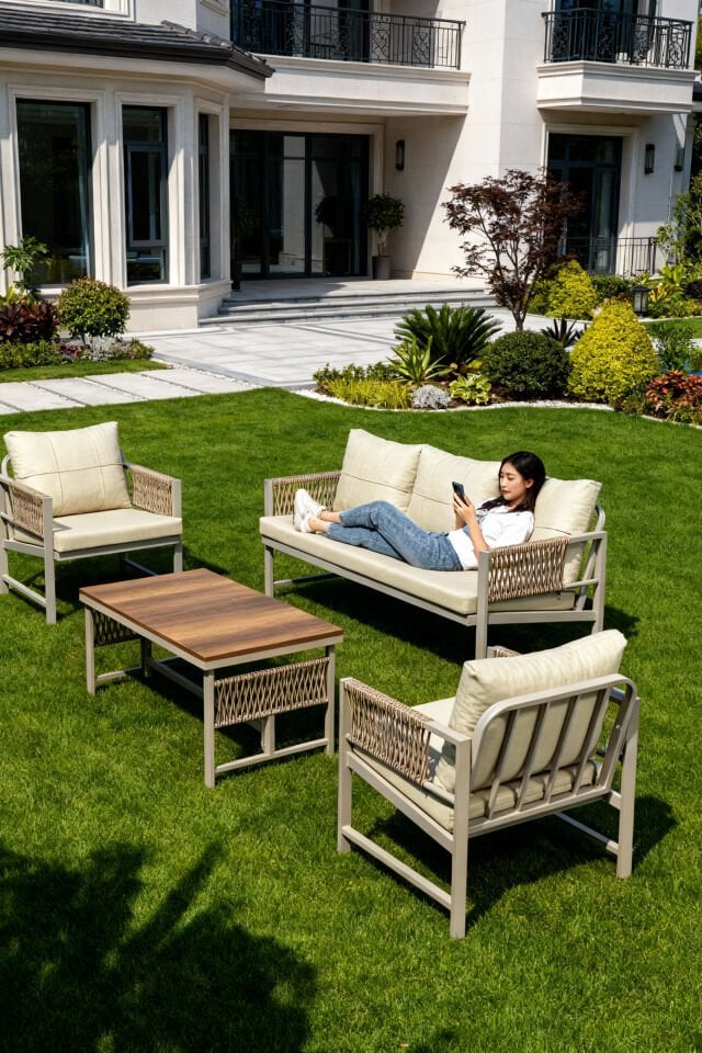 Vega metal takım 3+1+1+masa